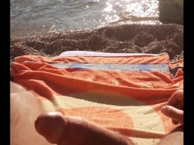 Ibizabigcock masturbates on the beach in ibiza for voyeurs
