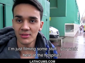 Twink latino nurse boy fucked by stranger for cash pov