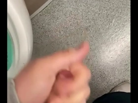Cruising in the public toilets with cumshot