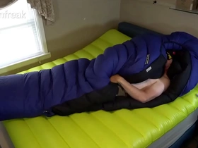 Short version humping overfilled feathered friends sleepingbag with cum covered finish
