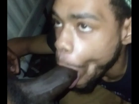 Bottom boy sucking hung black nigerian