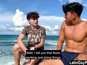 Latin gay boys go out to the beach