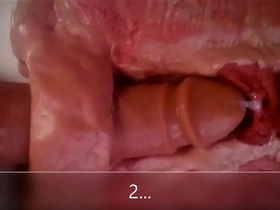 Close up & internal view of anal dildo fucking