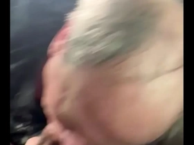 Suck my dick faggot - bbc in his car backseat at the mall parking lot